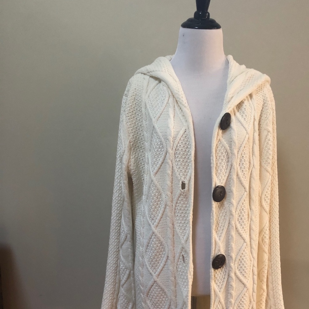 Chico’s heavy knit hooded duster